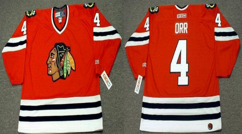 2019 Men Chicago Blackhawks 4 Orr red CCM NHL jerseys